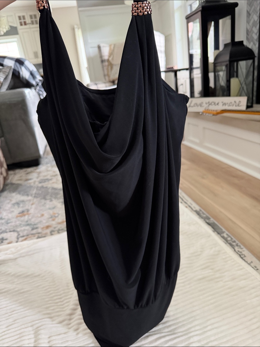 Miraclesuit black swim top. Underwire bra top built-in size 14.